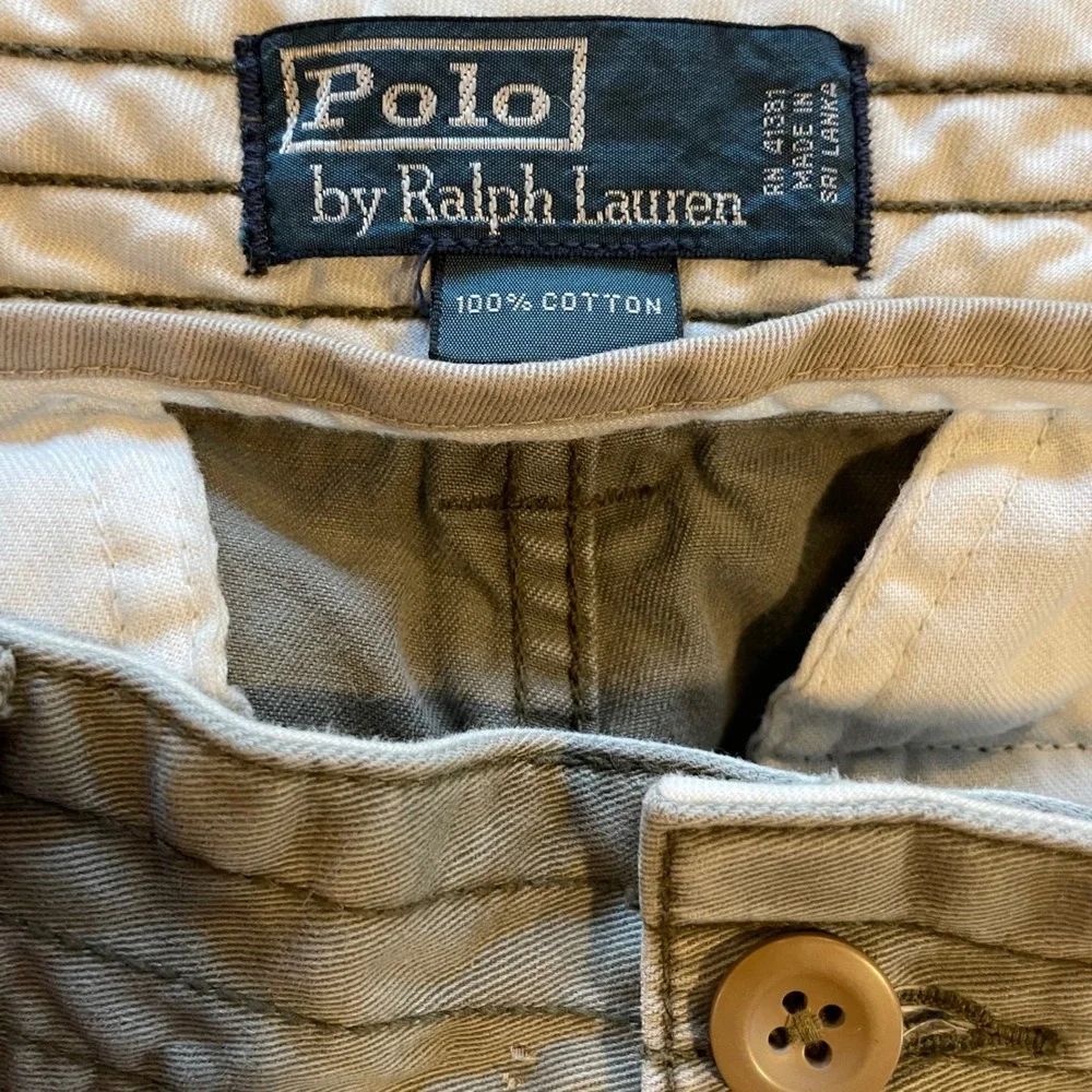 Polo Ralph Lauren Mens Khaki Green Classic‎ Polo Chino Cargo Shorts 32 Utility